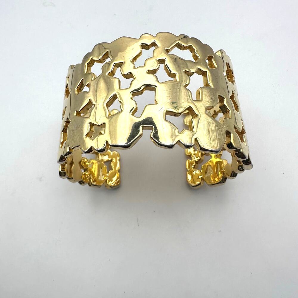 Gold Modern Cut off Bracelet Western Boho Chunky Unique Jewelry